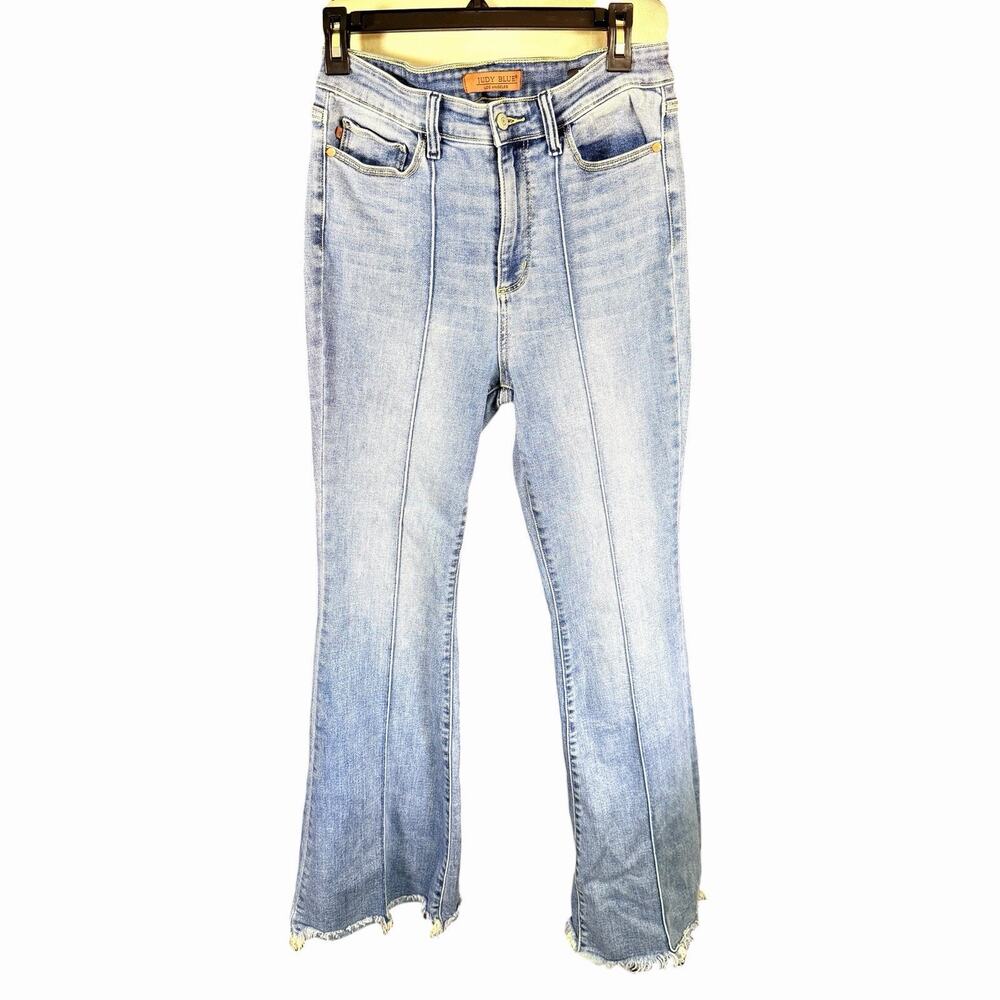 Judy Blue Womens Jeans Starlit High Rise Pin Tick Flare JB82687MD 9/29 Bohemian